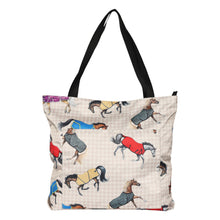 Load image into Gallery viewer, AWST Int'l Lila Horses in Blankets Tote Bag