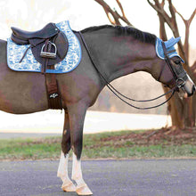 Load image into Gallery viewer, Dapplebay Equestrian Toile Fly Veil-Blue/White