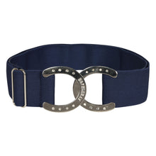 Load image into Gallery viewer, Dapplebay Horse Shoe Elastic Belt-Navy