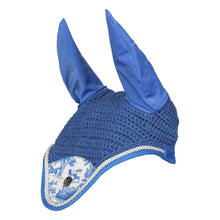 Load image into Gallery viewer, Dapplebay Equestrian Toile Pony Fly Veil-Blue/White