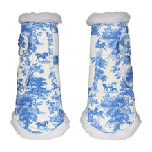 Load image into Gallery viewer, Dapplebay Equestrian Toile Brush Boots-Blue/White
