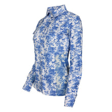 Load image into Gallery viewer, Dapplebay Equestrian Toile Button Down Western Shirt-Blue/White