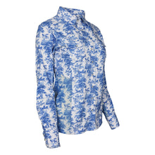 Load image into Gallery viewer, Dapplebay Equestrian Toile Button Down Western Shirt-Blue/White