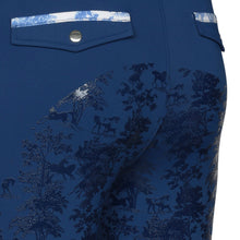 Load image into Gallery viewer, Dapplebay Kids Equestrian Toile Essential Tights-Bright Navy