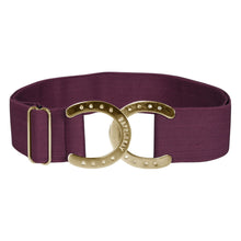 Load image into Gallery viewer, Dapplebay Horse Shoe Elastic Belt-Plum