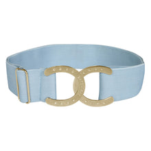 Load image into Gallery viewer, Dapplebay Horse Shoe Elastic Belt-Light Blue