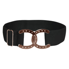 Load image into Gallery viewer, Dapplebay Horse Shoe Elastic Belt-Black