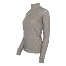 Load image into Gallery viewer, Dapplebay Bay Houndstooth 1/4 Zip Riding Top