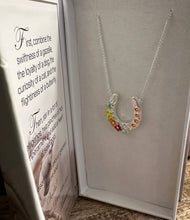 Load image into Gallery viewer, SOLDXHorseshoe with Boho flowers/Arabian horse lovers Necklace
