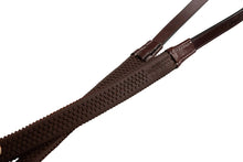 Load image into Gallery viewer, Huntley Equestrian Fancy Stitched Rubber Reins, 5/8" Inch Width