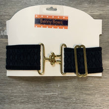 Load image into Gallery viewer, Benny Bows Belt 2" Navy/Gold Buckle