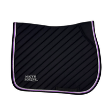 Load image into Gallery viewer, Black Cotton Oblique Euro Saddle Pad