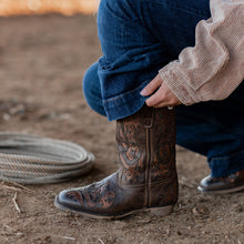 Load image into Gallery viewer, TuffRider Women Jackson Embroidered Leather Square Toe Western Boots