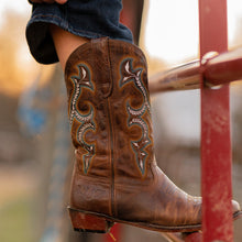 Load image into Gallery viewer, TuffRider Women Jenny Embroidered Leather Square Toe Western Boots