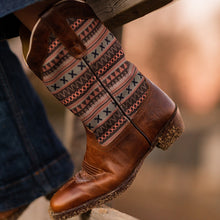 Load image into Gallery viewer, TuffRider Women String Embroidered Leather Square Toe Western Boots