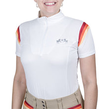 Load image into Gallery viewer, Equine Couture Gradient Short Sleeve Show Shirt w/ Arm Stripes