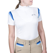 Load image into Gallery viewer, Equine Couture Gradient Short Sleeve Show Shirt w/ Arm Stripes