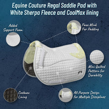 Load image into Gallery viewer, Equine Couture Regal Saddle Pad with White Sherpa Fleece and CoolMax lining
