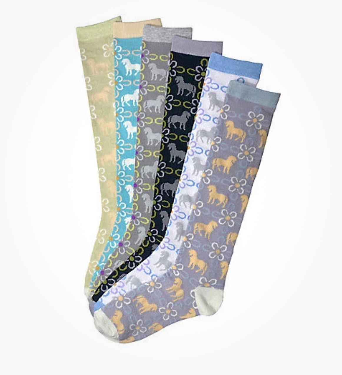 Kelley and Company Horseshoe Blossom Tall Socks