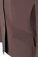Load image into Gallery viewer, Grand Prix Ladies EQJ 3 Button Show Coat, Chocolate with Tan Piping
