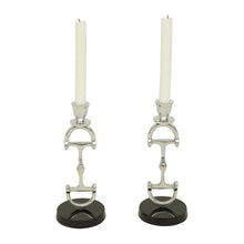 Load image into Gallery viewer, Huntley D Bit Pair of Candlesticks, Pair in Aluminum Silver Finish