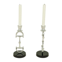 Load image into Gallery viewer, Huntley D Bit Pair of Candlesticks, Pair in Aluminum Silver Finish