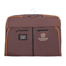 Load image into Gallery viewer, Huntley Equestrian Deluxe Brown Travel Carry On Garment Bag with Accessories Zipper Cover for Travel, Business, Horse Shows