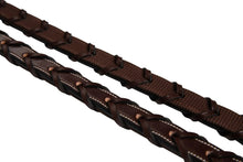 Load image into Gallery viewer, Huntley Equestrian Fancy Stitched Rubber Lined Laced Reins, Size Full