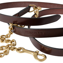 Load image into Gallery viewer, Huntley Equestrian Leather Lead with Brass Chain