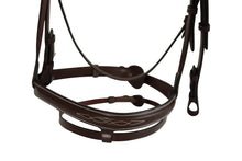 Load image into Gallery viewer, Huntley Equestrian Sedgwick Fancy Stitched Fixed Flash Noseband Bridle With Reins