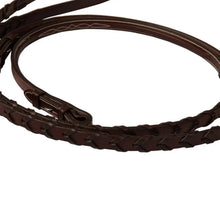 Load image into Gallery viewer, Huntley Equestrian Sedgwick Fancy Stitched Square Raised Laced Reins