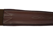 Load image into Gallery viewer, Huntley Equestrian Sedgwick Leather Fancy Stitched Padded Leather Contour Shaped Girth with Double End Elastic