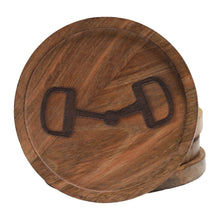 Load image into Gallery viewer, Huntley Equestrian Wooden Coasters with Decorative Bit Design, set of 4