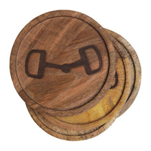 Load image into Gallery viewer, Huntley Equestrian Wooden Coasters with Decorative Bit Design, set of 4