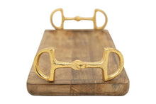 Load image into Gallery viewer, Huntley Equestrian Wooden Rectangle Tray with Gold Bit Handles