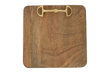 Load image into Gallery viewer, Huntley Equestrian Wooden Square Tray with Gold Bit