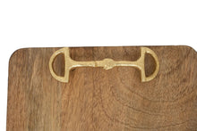 Load image into Gallery viewer, Huntley Equestrian Wooden Square Tray with Gold Bit