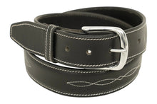 Load image into Gallery viewer, Huntley Fancy Stitched Ladies 1.5" Inch wide belt, Black