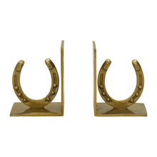 Load image into Gallery viewer, Huntley Horse shoe Bookends, Pair, Brass Antique Finish