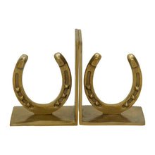 Load image into Gallery viewer, Huntley Horse shoe Bookends, Pair, Brass Antique Finish