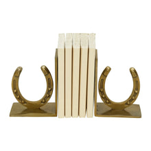 Load image into Gallery viewer, Huntley Horse shoe Bookends, Pair, Brass Antique Finish