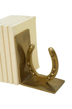 Load image into Gallery viewer, Huntley Horse shoe Bookends, Pair, Brass Antique Finish