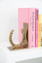 Load image into Gallery viewer, Huntley Horse shoe Bookends, Pair, Brass Antique Finish