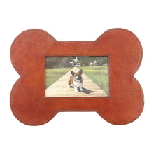 Load image into Gallery viewer, Huntley Pet Leather Bone Shaped Picture Frame, 4x6