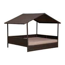 Load image into Gallery viewer, Huntley Pet Rattan Wicker Indoor Outdoor Cabana Raised Pet Bed