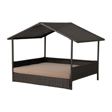 Load image into Gallery viewer, Huntley Pet Rattan Wicker Indoor Outdoor Cabana Raised Pet Bed