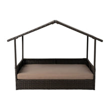 Load image into Gallery viewer, Huntley Pet Rattan Wicker Indoor Outdoor Cabana Raised Pet Bed
