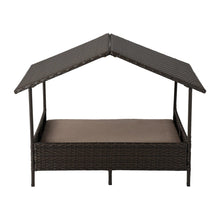 Load image into Gallery viewer, Huntley Pet Rattan Wicker Indoor Outdoor Cabana Raised Pet Bed