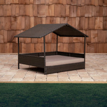 Load image into Gallery viewer, Huntley Pet Rattan Wicker Indoor Outdoor Cabana Raised Pet Bed