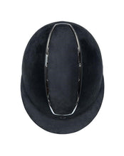 Load image into Gallery viewer, Tipperary Windsor with MIPS Wide Brim - Black UltraSuede Shell w/ Chrome Trim and Black UltraSuede Top